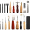 Kit de herramientas de artesanía de cuero Dechengbao 18 piezas, herramienta de bricolaje de artesanía de cuero para coser a mano, estampar y hacer sillines