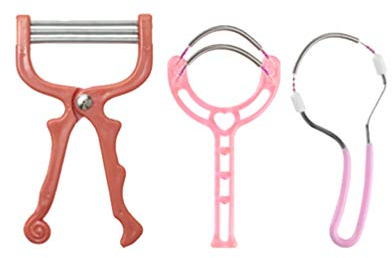 Supvox 3 stücke gesichtshaarentferner manuelle epilierer tragbare haarentfernung edelstahl schönheit werkzeug (zufällige farbe)