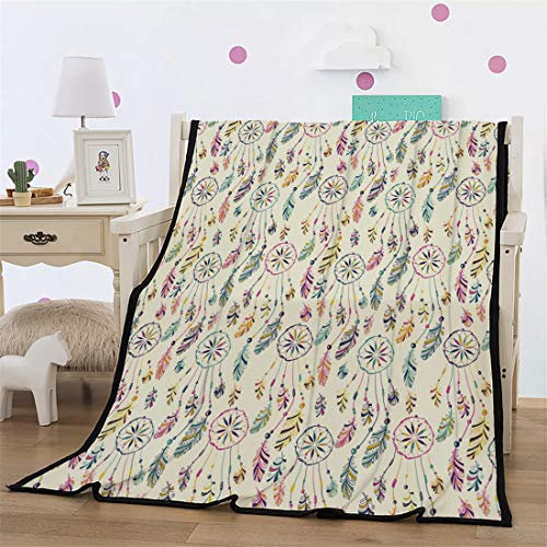 Coperta in Microfibra Morbida, Morbuy Super Calda Flanella Viaggio Picnic Coperta Leggero Camera Biancheria da Letto Divano Piccola (150x200cm,Cacciatore di Sogni)