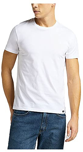 Lee - Tee Shirt Homme - Coupe Slim - Twin Pack Crew - Blanc