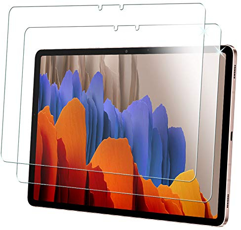 TECHGEAR 2 Pack Protection Écran en Verre Trempé Galaxy Tab S7 11.0 Pouces (SM-T870 / SM-T875) - Protecteur d'Écran en Verre Trempé [Anti Rayures] [sans Bulles] Compatible avec Samsung Galaxy Tab S7
