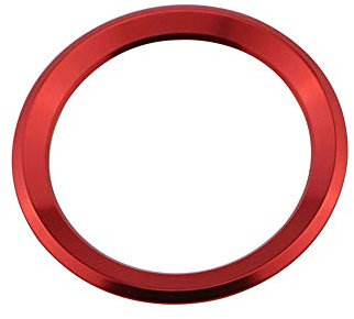 Ihreesy Lenkradring aus Aluminiumlegierung - Dekorativer Center Ring mit Logo für X1 X3 X5 X6 E36 E39 E46 E30 E60 E90 E92 F30 F35, Rot