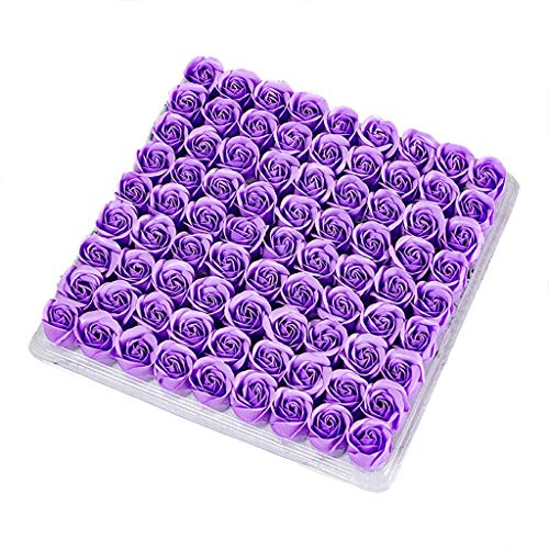 Saclerpnt 81pcs Künstliche Blumen Echt aussehende gefälschte Rosen Künstliche Schaumrosen Dekoration DIY für Hochzeitssträuße Mittelstücke, Arrangements Party Home Dekorationen(Lila)