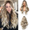 Esmee Lange Gewellte Gemischte Silberne Graue Synthetische Haarperücken für Frauen Ombre Perücke mit Dunklen Wurzeln für Tägliche Party Cosplay Verwenden