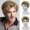 QUEENTAS Wigs - Short Blonde Hair Wig for Men (Disco Style, Daily Use) - Synthetic Hair, 70s/80s Fancy Dress, Cosplay & Halloween (Dark Blonde)