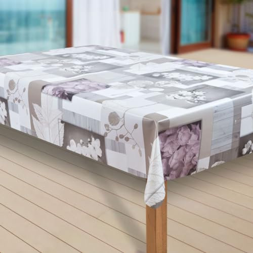 laro Wachstuch-Tischdecke Abwaschbar Garten-Tischdecke Wachstischdecke PVC Plastik-Tischdecken Eckig Meterware Wasserabweisend Abwischbar |69|, Muster:Hotensia Blossom, Größe:110x220