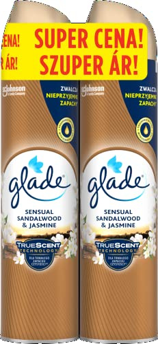 Glade Lufterfrischer im Aroma Sensual Sandalwood & Jasmine, Sandelholz und Jasmin, Dauerhafter Duft, 2x 300ml