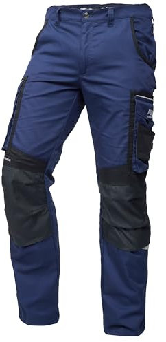 PUMA Workwear Precision X - Arbeitshose Herren - Premium Arbeitskleidung mit vielen Taschen und verstärkten Kniepartien - Funktionshose mit Stretch für Handwerk und Baugewerbe - Marine/Schwarz - 64