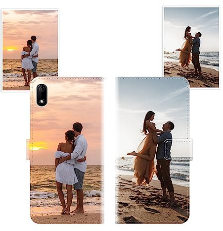 Sunrive Personalisierte hülle kompatibel mit Wiko Jerry 4 Handyhülle Benutzerdefiniert,Schutzhülle Lederhülle handykette universal Etui mit Eigenem Foto Bild Text Individuelle