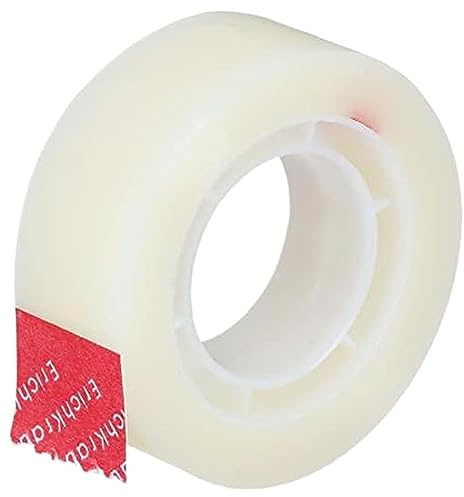 Erich Krause Klebeband 18mm x 20m transparent 1 Stück - Tape einseitig für Büro Schule Haushalt - Klebefilm beschriftbar zum Basteln Pakete versenden