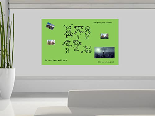 Magnetfolien DIN A4 | Haftgrund für Magnete | Magnettafel selbstklebend | Ferrofolie | beschreibbar, abwischbar, magnetisch | 21x29,7cm (Hellgrün)