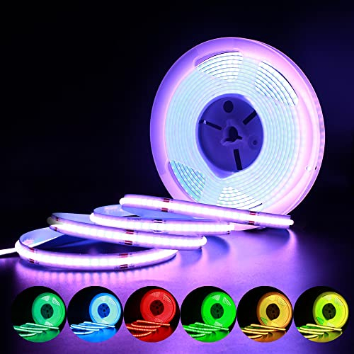 COB LED Streifen RGB 24V 5M, Arote COB LED Strip dimmbar COB LED Strip Lichterkette Hohe Dichte 576LEDs/M IP20 für Schlafzimmer Küche Home Innendekoration(ohne Netzteil)