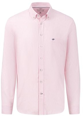 FYNCH-HATTON Men`s Oxford Shirt - 1000-5500 5560 - Pink Stripe (as8, Alpha, m, 3X_l, Regular, Regular, M, Pink Stripe)