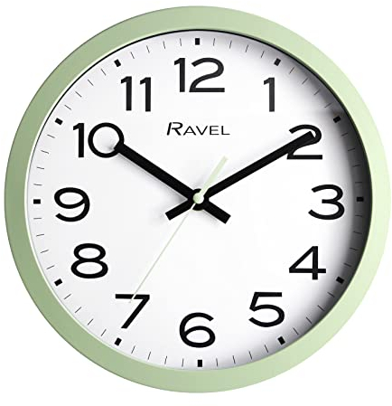 Ravel - Moderne 25cm Wanduhr für Büro und Küche - Analog Quarz - RWC.25.11 - Salbei