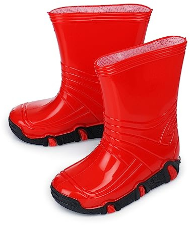 ESTRO Stivali da Pioggia Bambino - Stivali Bambino Pioggia Stivaletti Pioggia Bambino Stivaletti Gomma Bambina Stivali Gomma Bambina ZW01 (27/28 EU, ZW01 Rosso)