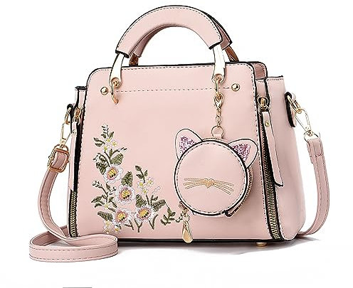 Xiaoyu Sacs à main tendance pour femmes, sacs à bandoulière avec poignée sur le dessus, petits sacs fourre-tout, fleurs roses