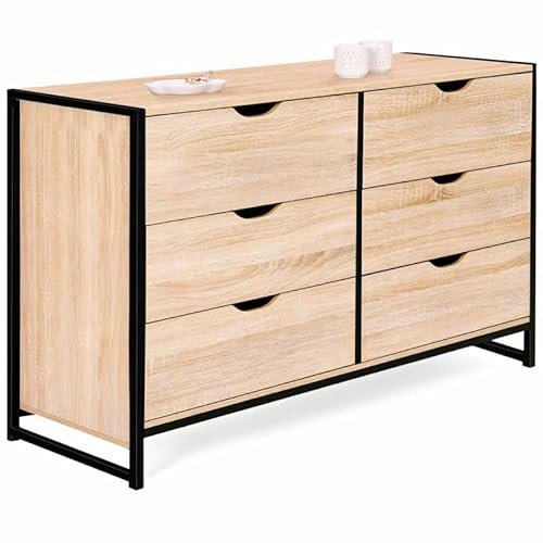 IDMarket - Kommode mit 6 Schubladen Detroit XXL 140 cm Industriedesign