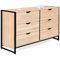 IDMarket - Kommode mit 6 Schubladen Detroit XXL 140 cm Industriedesign