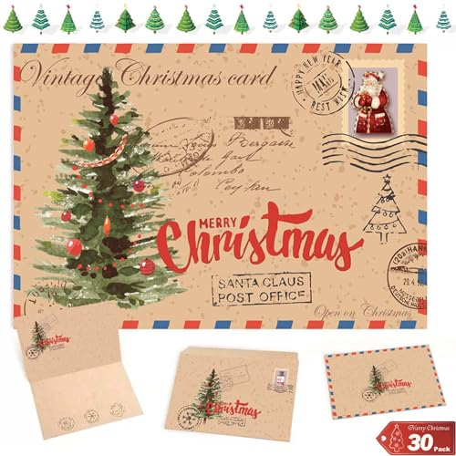 15 Stück Einladungskarten Weihnachtsfeier,Weihnachtskarten mit Umschlag Set,Wunschzettel Weihnachten Kinder,Christmas Postkarte mit Umschlägen,Karten Weihnachten Set,Umschläge Weihnachten