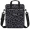 MOSISO 12.9 inch Tablet Sleeve Case for iPad Pro 12.9 M2 & M1, Galaxy Tab S8+/S9+ 12.4, Leopard Grain Shoulder Bag with 3 Pockets, Black