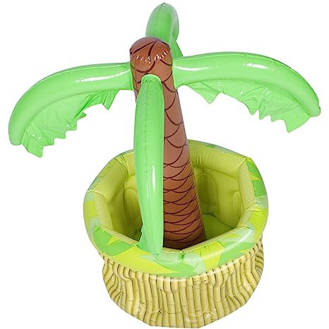 Supvox Aufblasbarer Eiskübel Kokospalme Für Poolparty Sommerparty Dekor Getränkekühler Eiswürfeleimer PVC Getränkebehälter