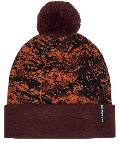Oakley Herren Printed Pom Beanie-Mütze, Tiger Camo Red, Einheitsgröße