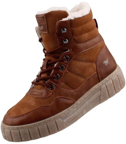 MUSTANG Damen High Top Sneaker gefüttert Braun EU 36