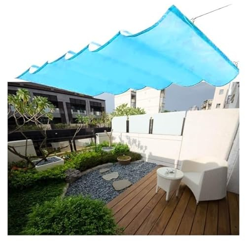 Patio Imperméable Couverture D'ombrage Remplacement Pergola Auvent Rétractable, Extérieur Fil Coulissant Vague Voiles D'auvent Protection Solaire Pour La Maison De Verre Cour ( Couleur : Sapphire blue