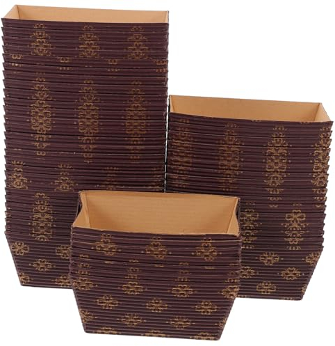 Mikinona 50 Stück Kleine Rechteckige Papier Kastenform Backform Für Brot Mousse Lasagne Kuchen Vielseitig Für Bäckereien Hotels Restaurants