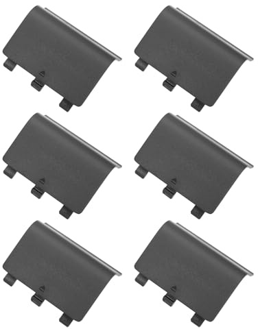 LT Easiyl 6pcs Xbox One Wireless Controller Compatible Battery Cover Shell Lid Replacement Battery Back Cover Shell Plastic Black Gaming Accessory Controller Cover