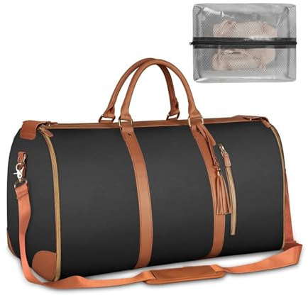 TascheGo Reisetasche Handgepäck, Handgepäck Tasche Travel Bag 2 In 1 Faltbare Reisetasche Garment Duffel Bag Unisex Wasserdichter mit Kulturtasche Geeignet für Reisen, Geschäftsreisen