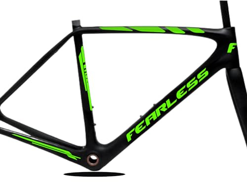 Set mit 7 Aufklebern für Fahrradrahmen, Aufkleber, Rahmen MTB BDC Universal Fearless-Schutz, Code B0182 (Neongrün)