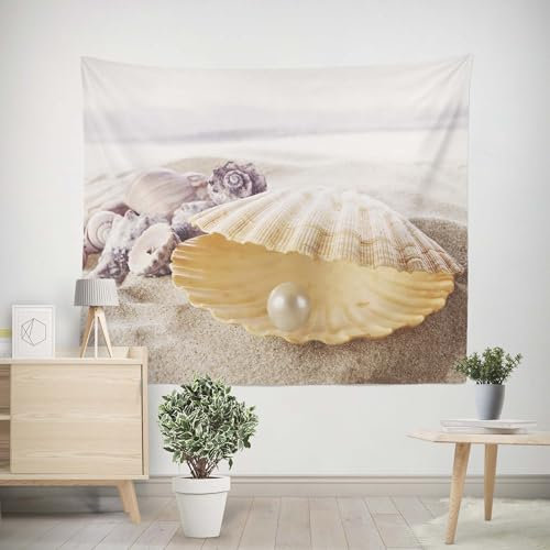 EHOMERY Wandteppiche Baumwolle Wanddekoration Schlafzimmer Bilder Strandmuschelperlen Wandbehang Anime Wanddecke Tumblr Wohnzimmer Schlafzimmer Wandbehang Dekoration 240x220cm