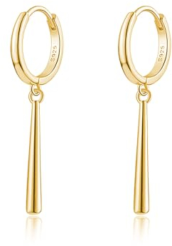 Reefe 925 Sterling Silber Creolen Ohrringe Baumelnde Tropfen- und Huggie-Stile für Frauen und Teen