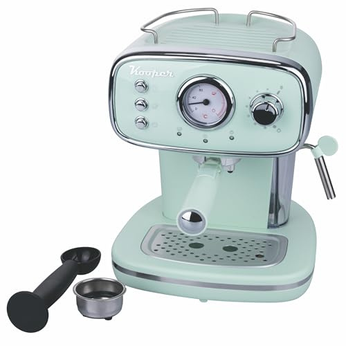 Macchina automatica caffè espresso con lancia vapore per cappuccino 1100 W acquamarina, Kooper