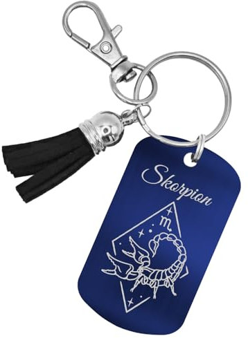 Personalisierbarer Schlüsselanhänger mit Sternzeichen und Namensgravur - Individuelles Geschenk