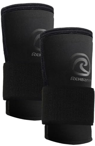 Rehband RX Wrist Support Power Max - 3-in-1 Handgelenk-Bandage Fitness & Krafttraining, 5 mm SBR/Neopren Wrist Wrap schützt & stabilisiert das Handgelenk - 1 Paar, Farbe:Carbon/Schwarz, Größe:M