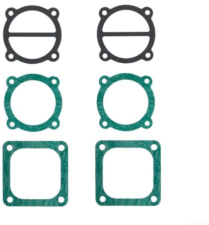 2 set di 6 piastre per compressore d'aria, valvola a lamella, testa cilindrica, guarnizioni, kit di ricambio per compressori d'aria, guarnizioni per piastre e rondelle