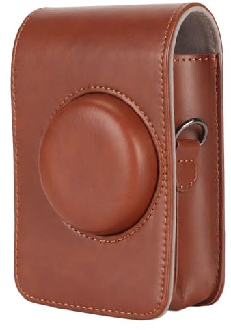 Protective Case for Mini EVO Camera, Vintage PU Leather Camera Case with Removable Shoulder Strap for Mini EVO for Mini EVO (Brown)