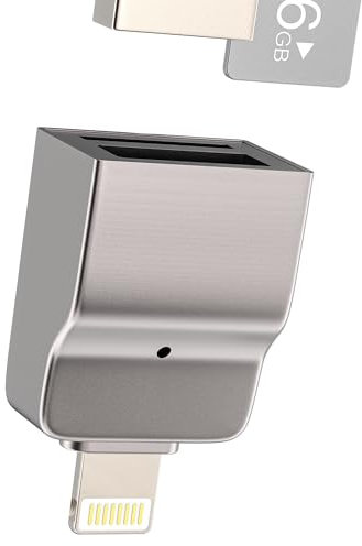 Adaptateur Lightning vers Micro SD USB Lecteur Carte (2 en 1) pour Apple pour iPad pour iPhone 14 13 12 11 Pro Card Reader OTG Mémoire Cle Câble Appareil Photo Compact Flash Externe TF Femelle Caméra