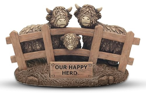 Lesser & Pavey Hughie Highland Cow Happy Herd | Decorative Shelf Accent, Freestanding Display, Ideal for Home and Office Decor, Lovely Gift Choice