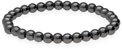 Lebensquelle Plus Kugelarmband | Perlen Armband 6 mm | Hochwertiges Edelsteinarmband | Natur Stein Edelsteinarmband dehnbar (Hämatit (magnetisch))
