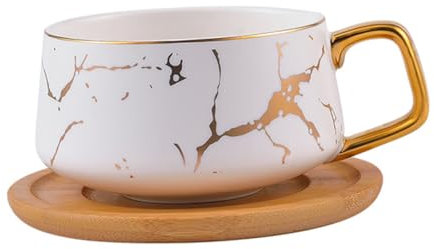 GRIRIW Elegante Set Di 4 Tazze in Ceramica Tazza Multifunzione Tazza in Porcellana Per Ufficio
