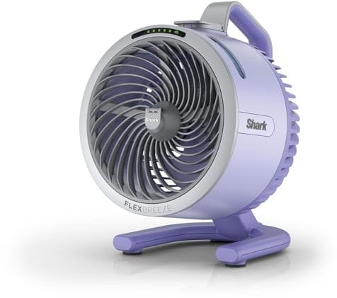 Shark FlexBreeze HydroGo Cordless Fan, Powerful Portable Fan with Misting, Indoor & Outdoor Cooling, Quiet & Durable, Compact & Lightweight, 5 Speed Settings, Lilac FA050UKLV