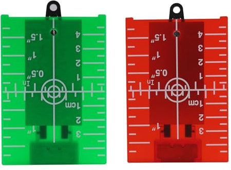2 Stück Laserzieltafel magnetisch, Laser Zielscheibe Karte für Ausrichtungslaser, Laser Zieltafel Trockenbau mit reflektierender Folie, geeignet für Kreuzlaser, Linienlaser, Laserpointer grün