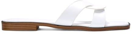 ESSEX GLAM Women's Slip On Slider Ladies Flat Open Toe Summer Holiday Faux Leather Casual Sandals Size 3-8