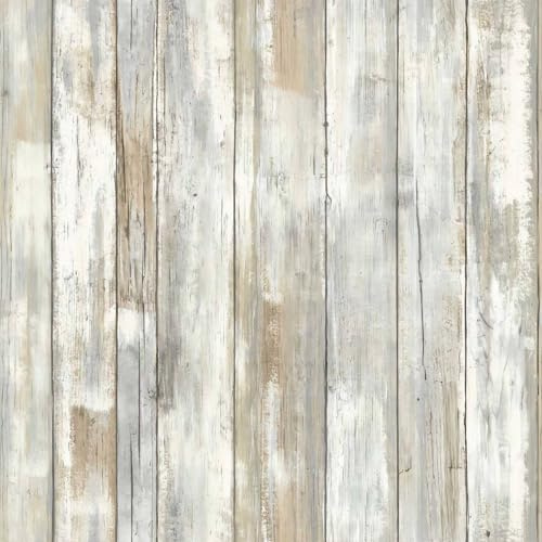 Yumeihoe Distressed Wood Peel and Stick Wallpaper Wood Plank Contact Paper | Rustic Removable Contact Paper Wood Grain Self Adhesive Wallpaper for Bedroom Shelf Drawer Decor 17.7x118