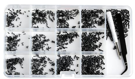 1300 Pcs Small Screws for Wood, Small Self Tapping Screws Metal, Round Head Phillips Micro Screw Set, Self-tapping Pan Head Screwsfor Glasses Phone Spectacle Screw Assortment Set(M1/M1.2/M1.4/M1.7)