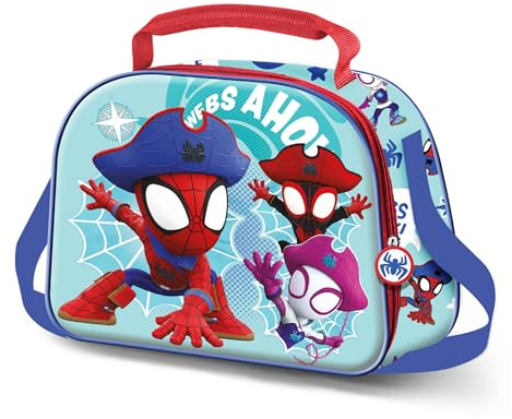 Marvel Spiderman Pirates-Bolsa Portamerienda 3D, Azul 26 x 20 cm