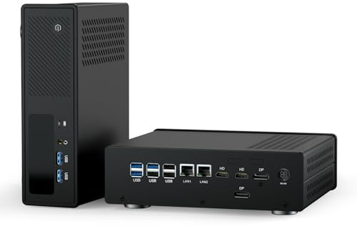 WEIDIAN AI Mini PC RTX 5050, Mini Gaming PC AI Ultra 5-135H 64GB DDR5 1TB NVME SSD 2TB HDD, 8K 2DP 2HD, WiFi7 BT5.4, 8USB, Industrie Computer mit AMT-Fernverwaltung 7×24H Betrieb